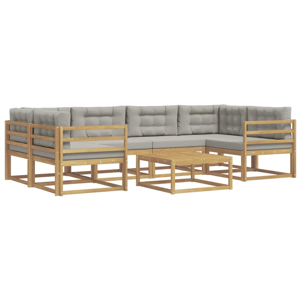 Set di divani da esterno 5 pz Bianco e Grigio Chiaro 3386115