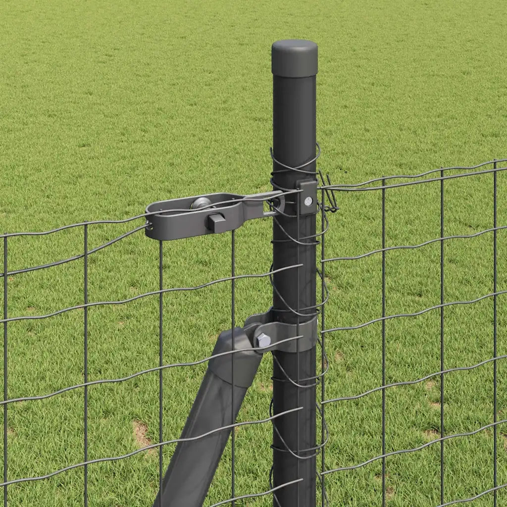 Recinzione con Posto Grigio 1,6 x 10 m Acciaio e PVC