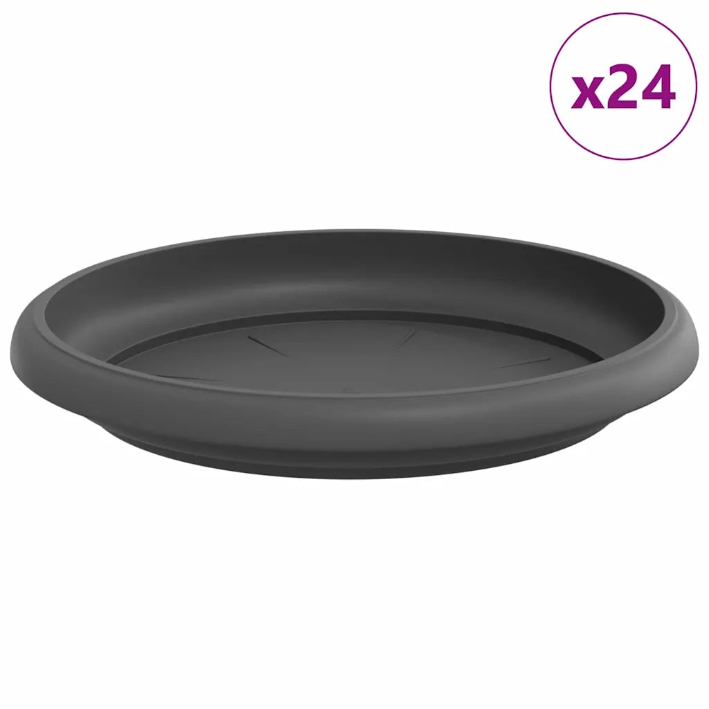 Vassoio Rotondo per Fiori 24 pcs Nero Ø 15,5 x 2 cm Plastica 42020321