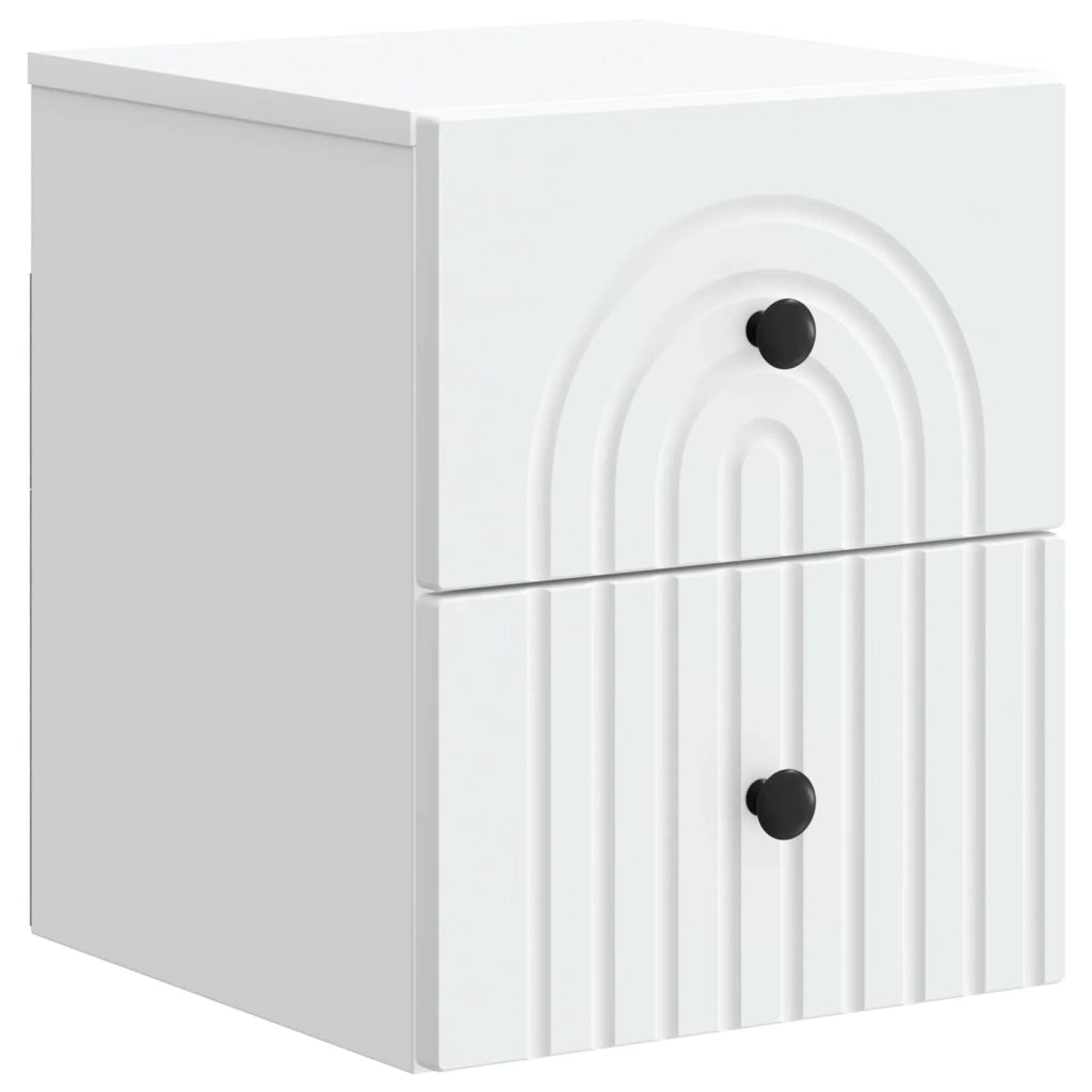 Mobiletto da notte a muro con cassetto Bianco 33 x 34,5 x 40 cm 898125
