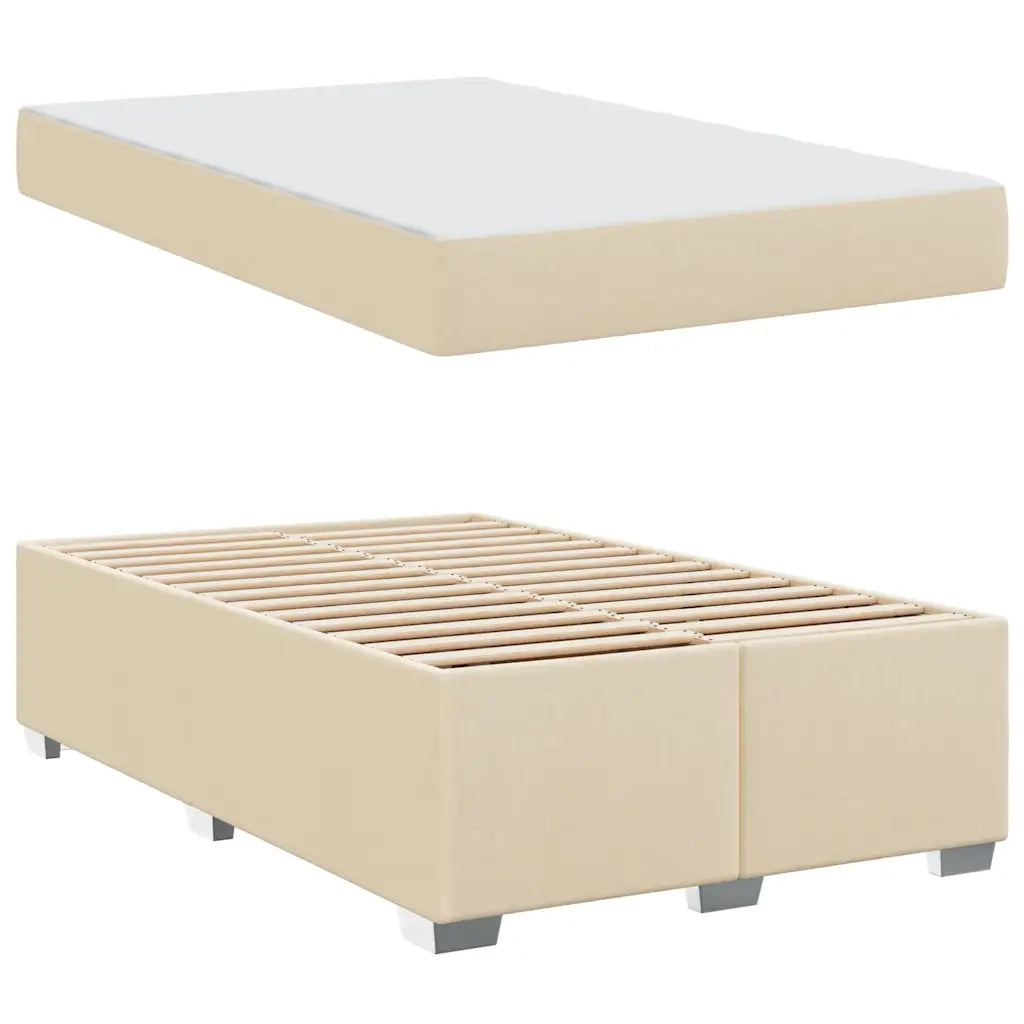 Struttura del letto con materasso Crema 120 x 190 cm Tessuto 3399178