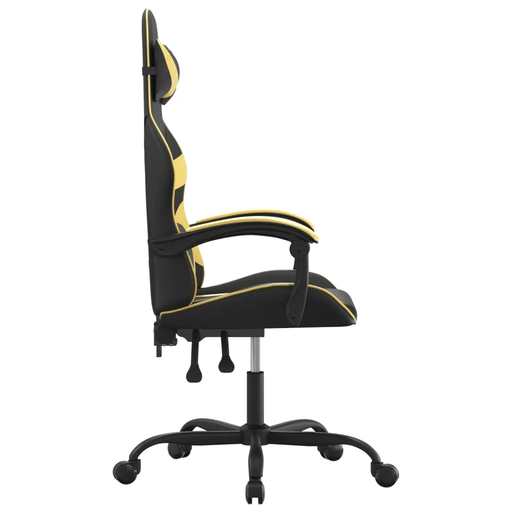 Sedia da Gaming Girevole Nera e Oro in Similpelle 349545