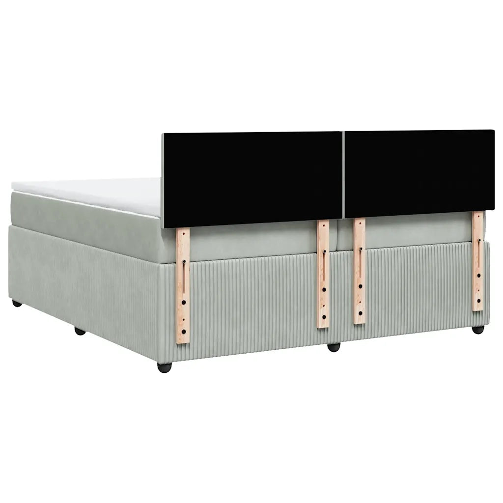 Giroletto a Molle con Materasso Grigio Chiaro 200x200cm Velluto 3287824