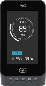 Sensore di qualità dell'aria CO2 Single Beam con funzione di allarme 31.5011.10 monitor di qualità dell'aria NDIR Single Beam con sensore e funzione di allarme antracite