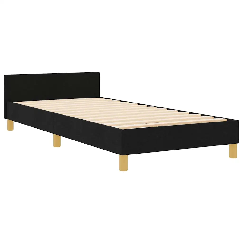 Struttura del letto con testiera Nero 100 x 200 cm Tessuto