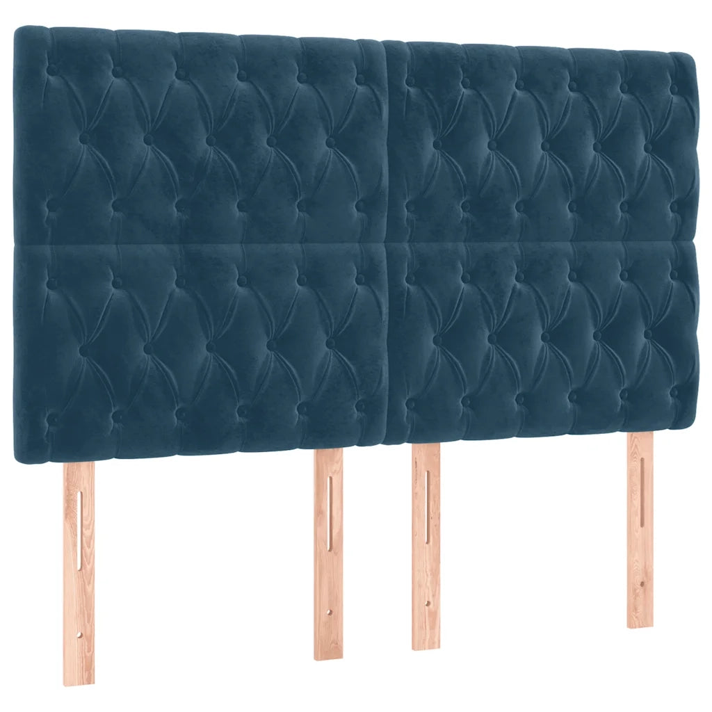 Giroletto senza Materasso-Struttura Letto Blu Scuro 160x200 cm in Velluto 110006