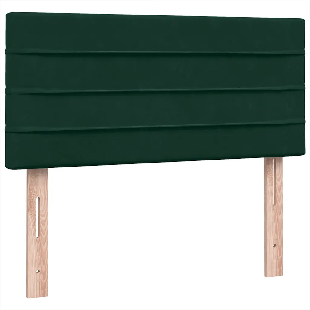 Letto a Molle con Materasso e LED Verde Scuro 80x220 cm Velluto 3317004