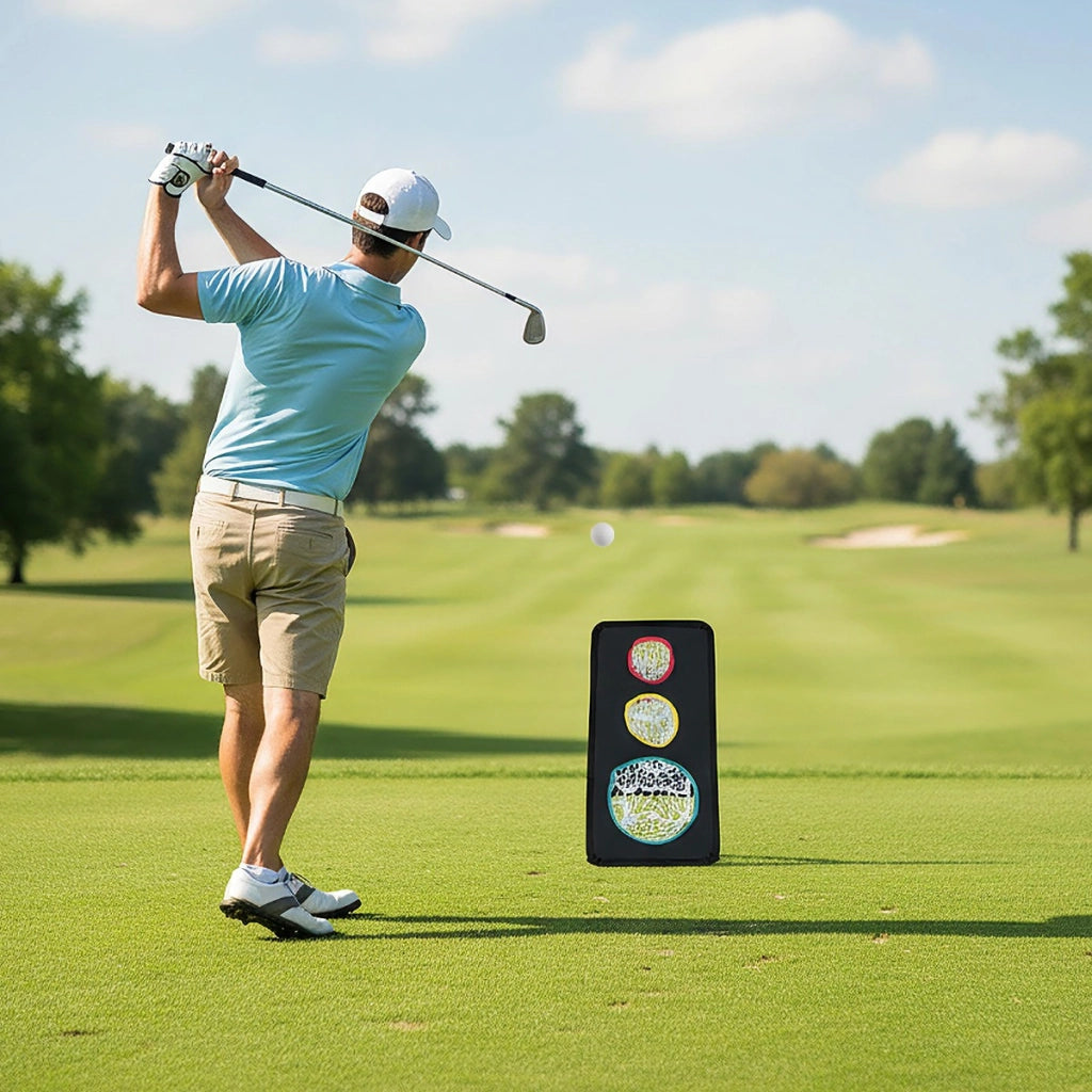 Rete per colpi corti da golf sistema di allenamento triplo bersaglio 5 fori, Rete per colpi corti da golf doppia faccia Nero-Golf