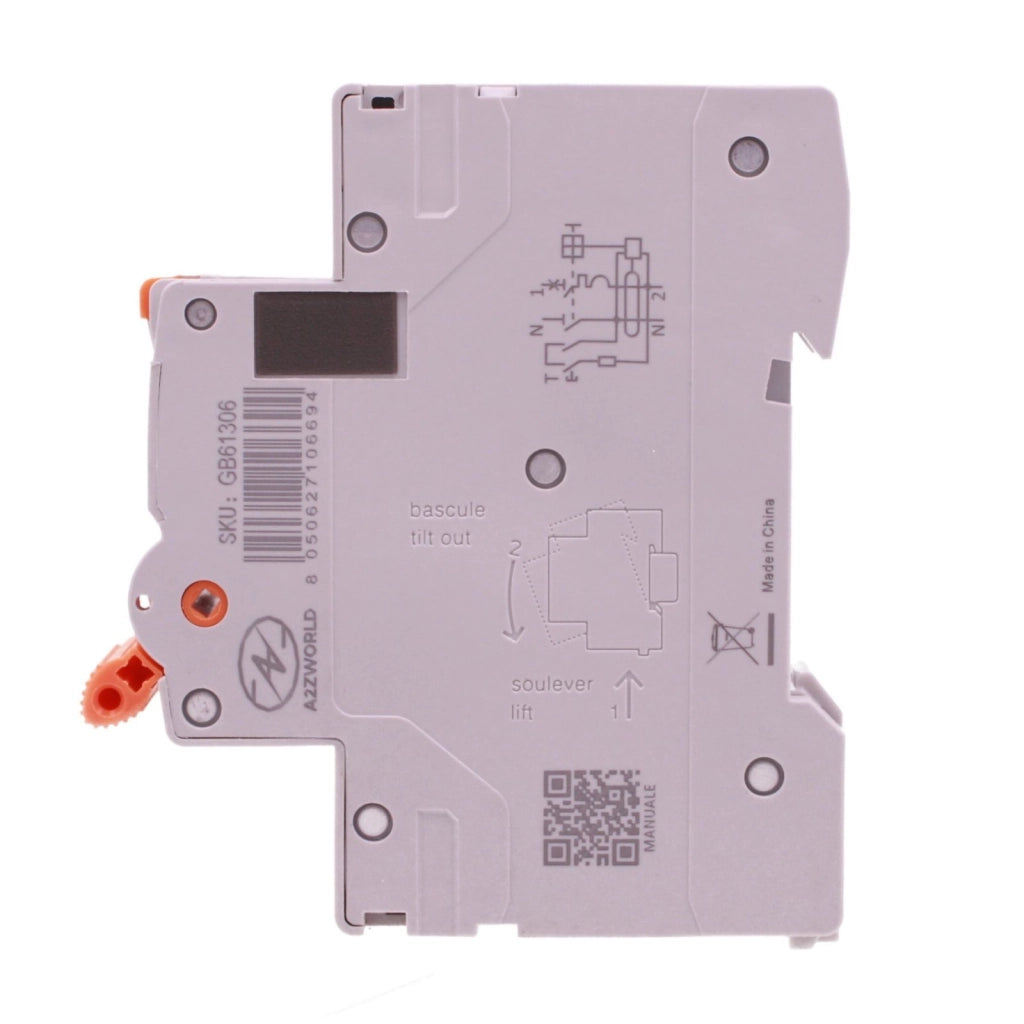 RCBO Interruttore Magnetotermico Differenziale Tipo A-SI Super Immunizzato, Curva C 1P+N 1M 6000A 30mA AC 230V IP20, GYR10N, Disponibili 6A 10A 16A 20A 25A 32A 40A (C6A)
