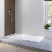 Piatto doccia 90x140 cm in marmoresina bianco effetto pietra | Paros