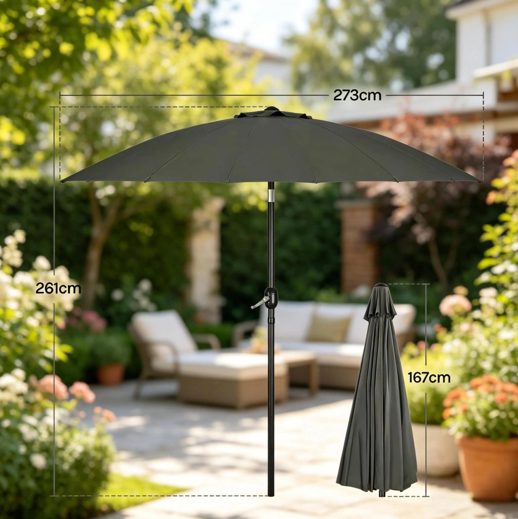 Ombrellone da giardino inclinabile ?257 cm; grigio scuro