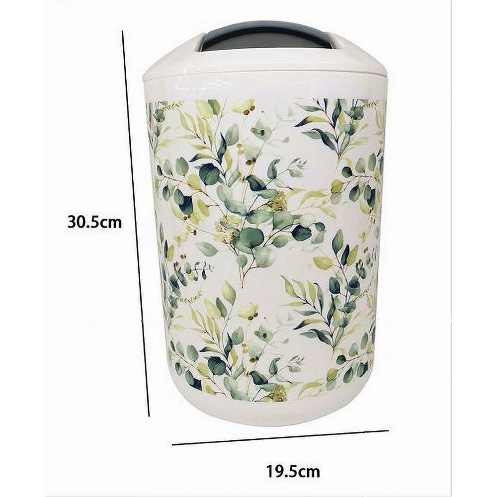 Trade Shop - Pattumiera Cestino Secchio Rifiuti Gettacarte Accessori Bagno Fiori Foglie 87058 -