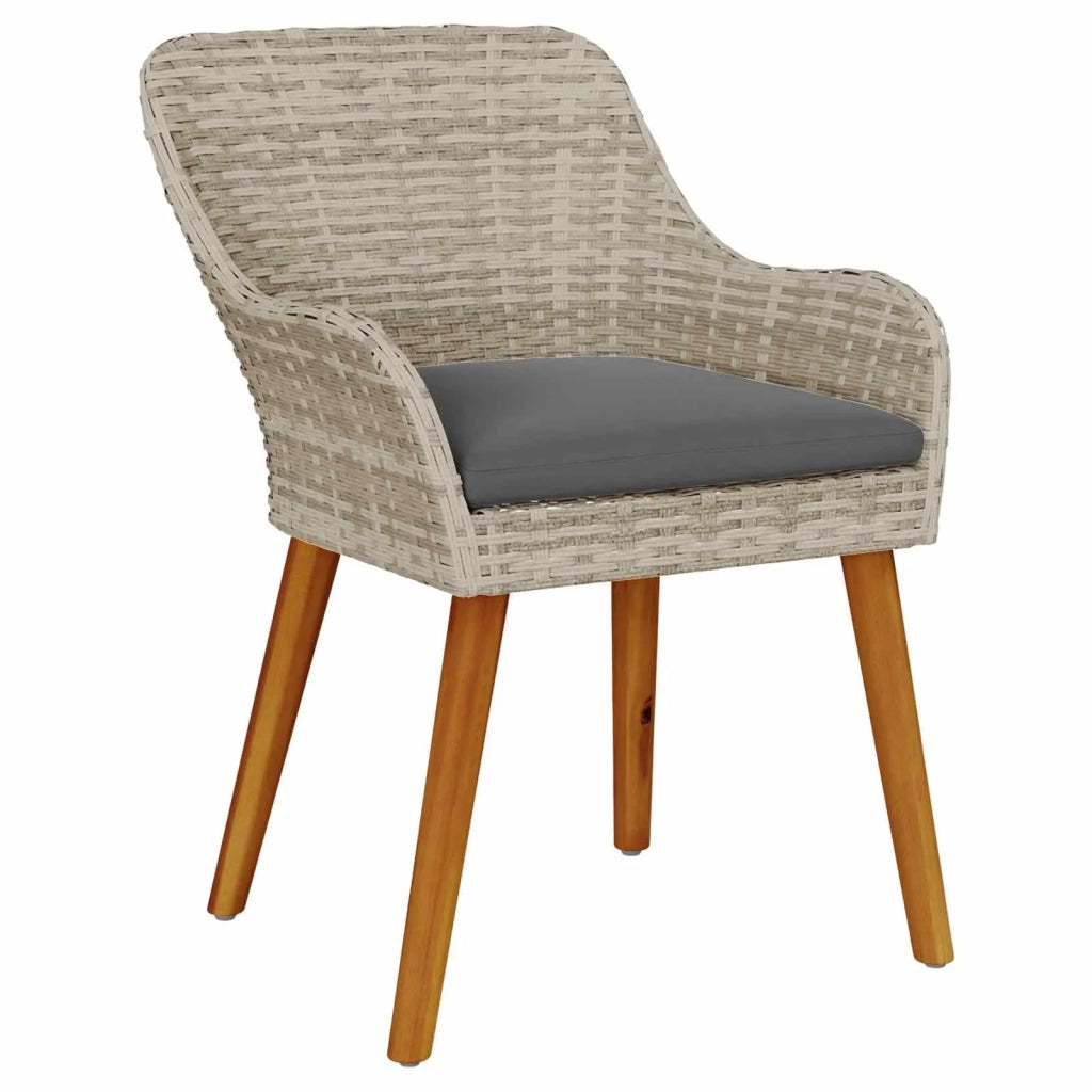 Set da Pranzo per Giardino 3 pcs Grigio chiaro polyrattan 3261712