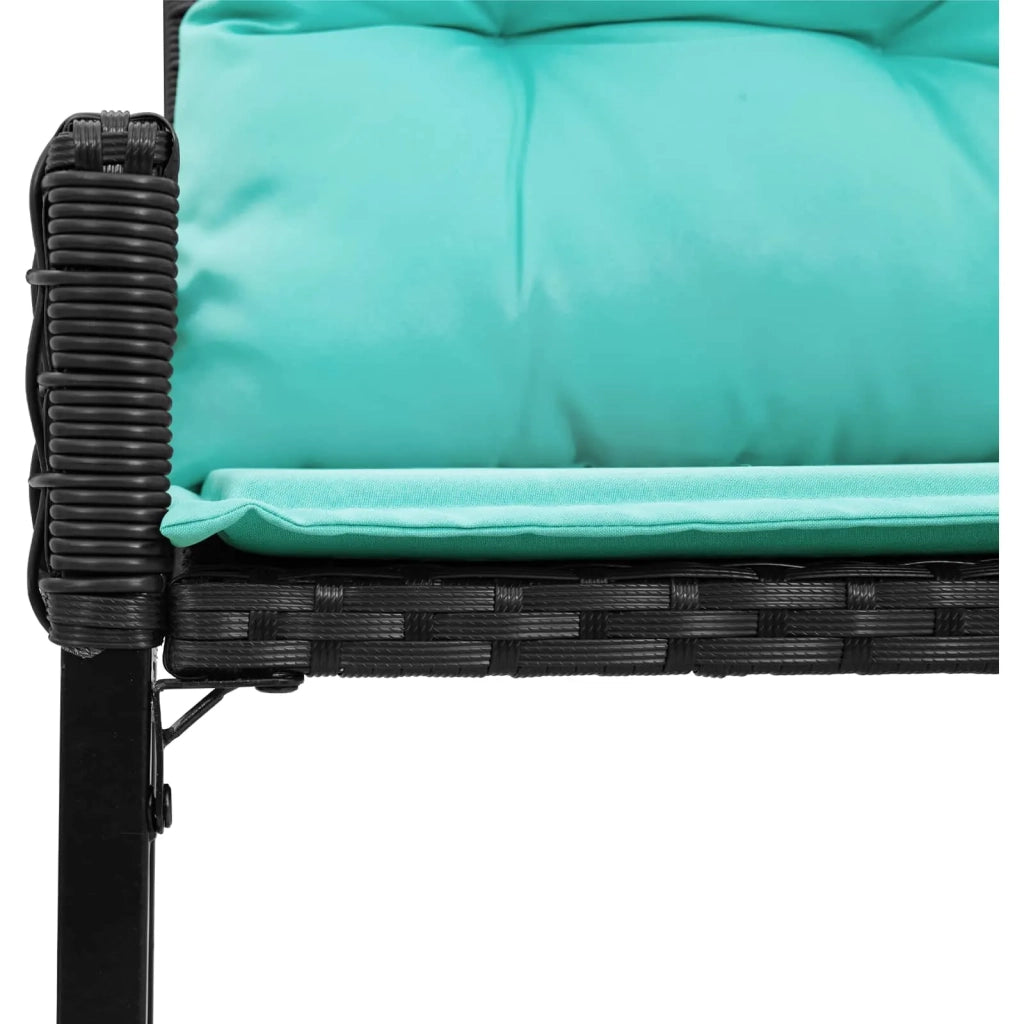 Panchina da esterno Nero e Turchese 118 x 55 x 82 cm 42025181