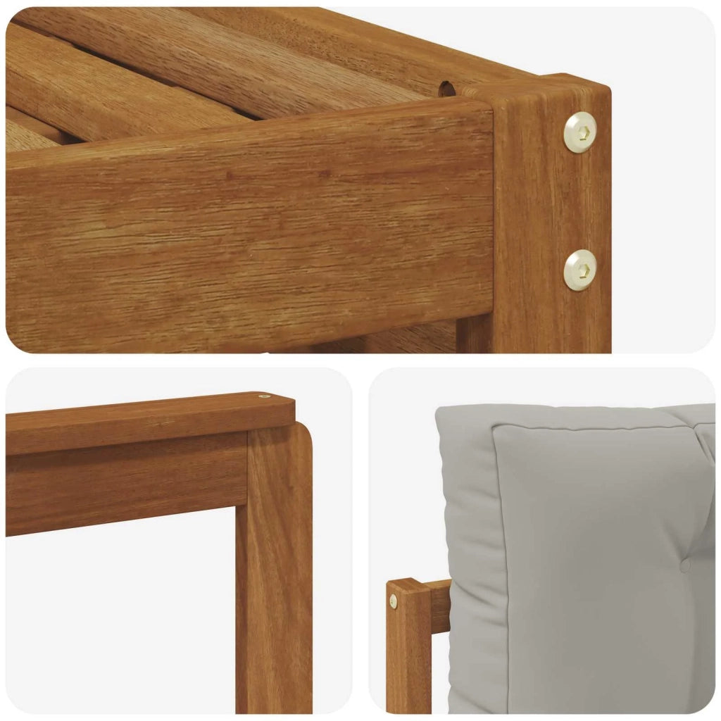 Set divani con cuscino 7 pcs Grigio Naturale e Chiaro 3373806
