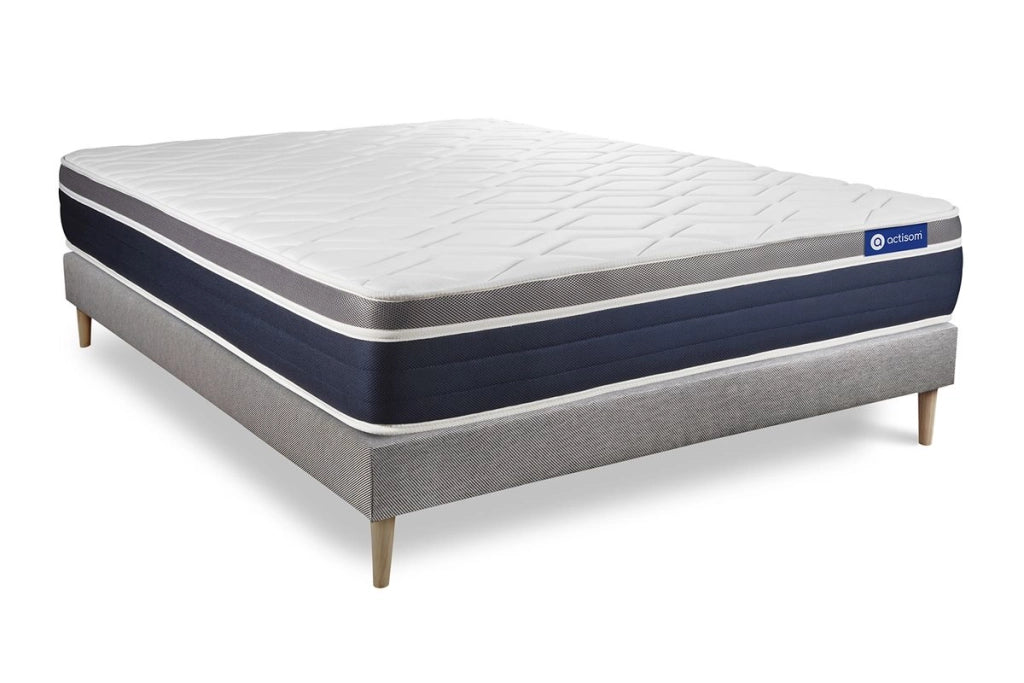 Kit rete e materasso matrimoniale Actiflex confort 160x200cm - Spessore : 26cm - Molle insacchettate e memory foam - Moderatamente rigido
