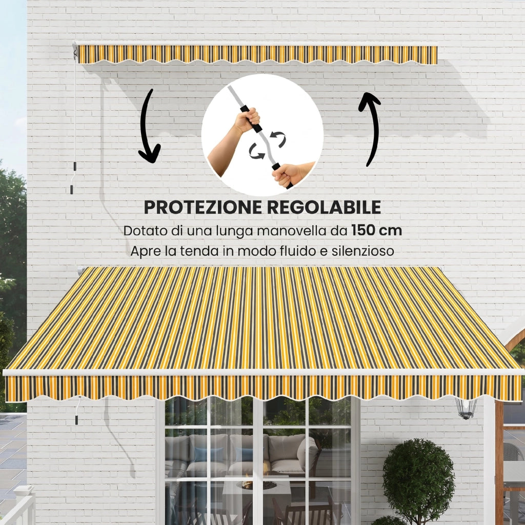 Tenda da Sole Avvolgibile a Bracci ¨C Minimal ¨C 350x250 cm Giallo