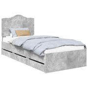 Letto singolo | Letto per adulti | Struttura del letto con cassetto Grigio Cemento 75 x 190 cm