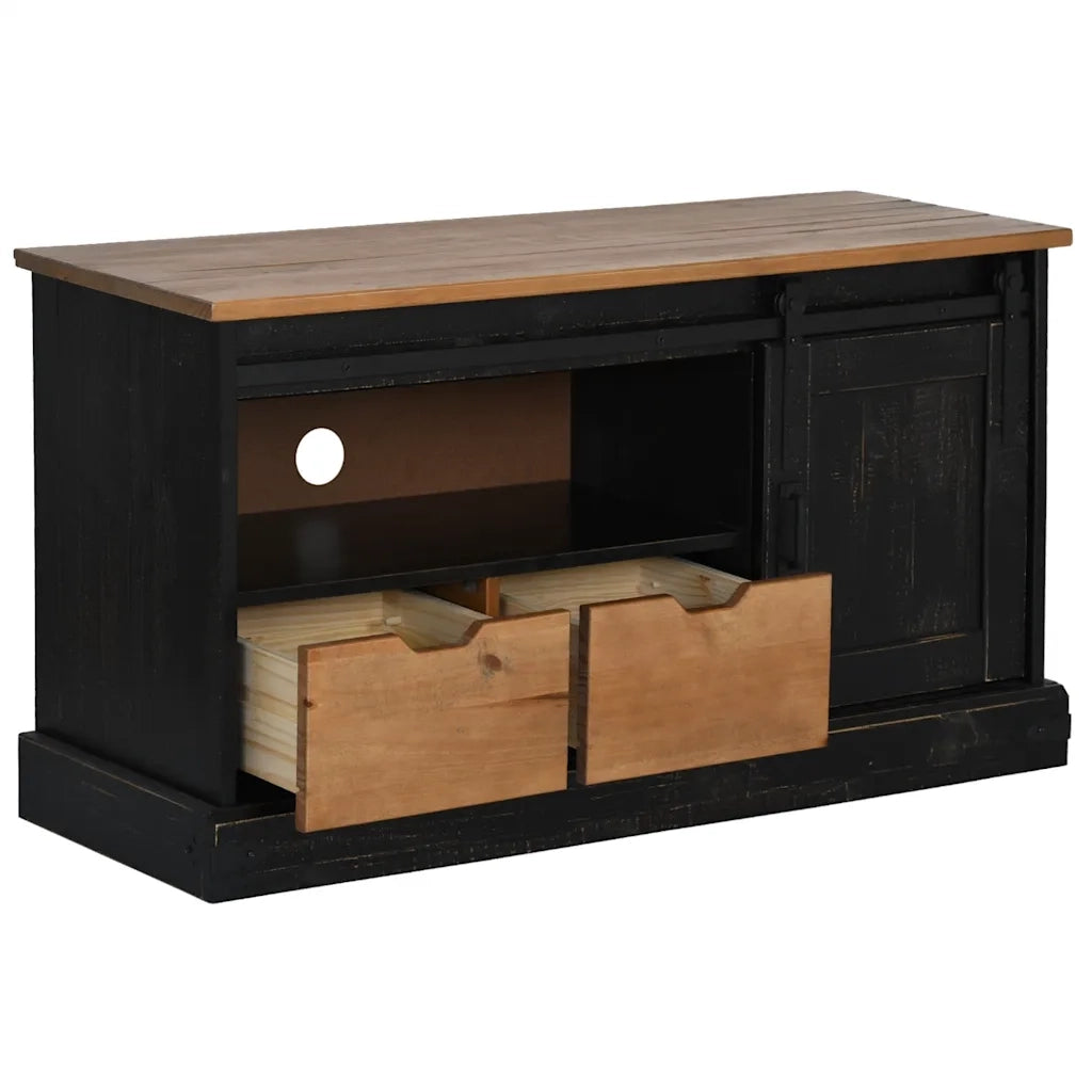Mobile Porta TV HALDEN con Anta Scorrevole Nero 110x40x60 cm 4018412