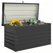 Contenitore da giardino 350L ¨C Xylo ¨C metallo grigio antracite con cuscini