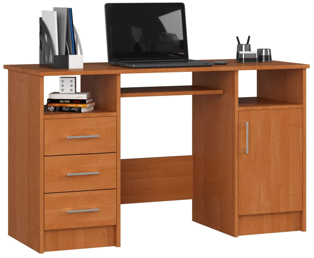 Scrivania AKORD ANA Ontano 124 cm 1 anta 3 cassetti 124x52x74 cm