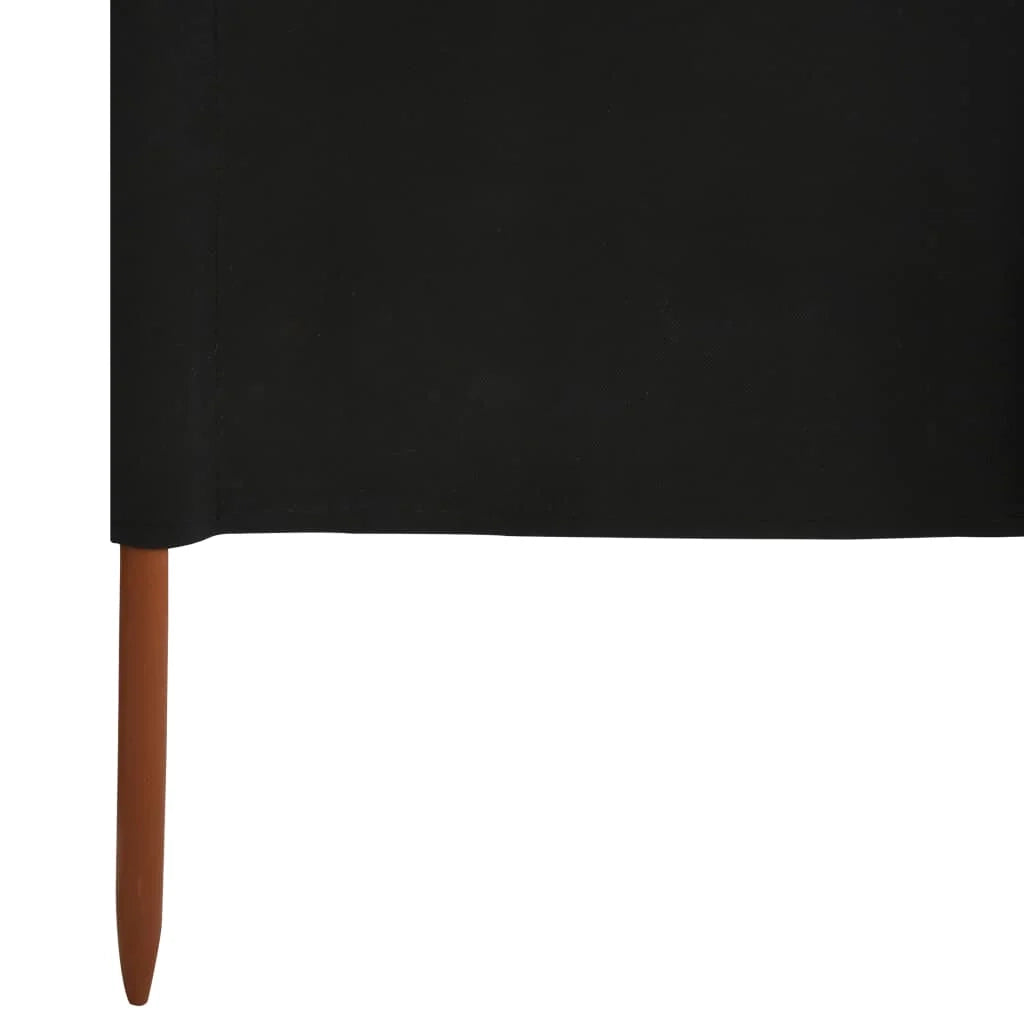 Schermo divisorio in tessuto a 5 pannelli 600 x 160 cm nero 02_0008827