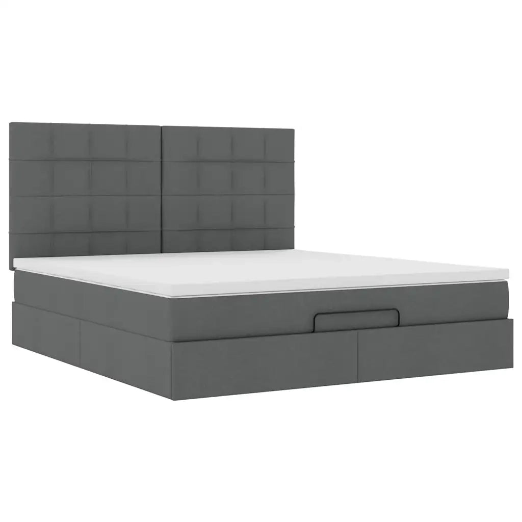 Struttura Letto Pouf con Materasso 180x200 cm in Tessuto 3314025