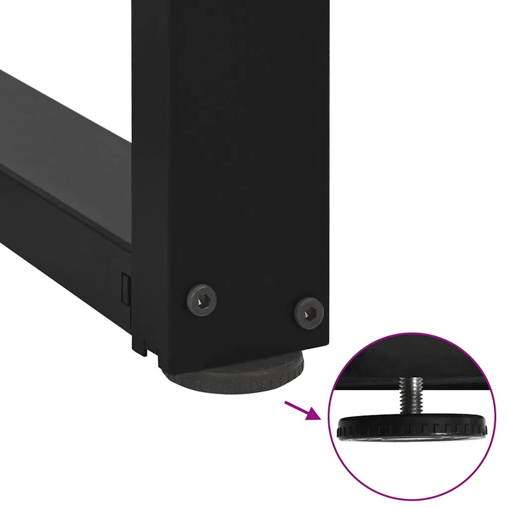 Gambe per tavolo da bar a forma di T 2 pz nere 50x35x(90-91) cm in acciaio 4013076