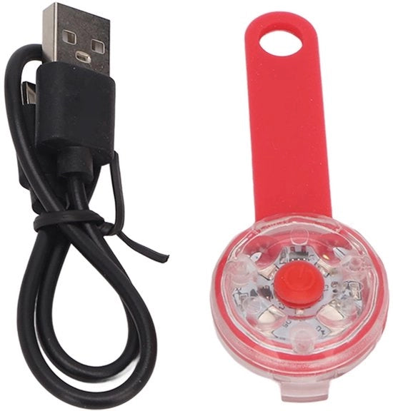 Collare di Sicurezza per Cani con LED - Caricabile tramite USB - Impermeabile IPX7 - Rosso - Sicurezza per Animali di Compagnia - Durata Batteria 8 Ore - Per Animali Domestici