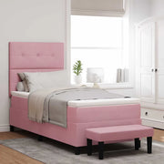Letto a molle con testiera Rosa 200 x 100 cm Velluto 3344497