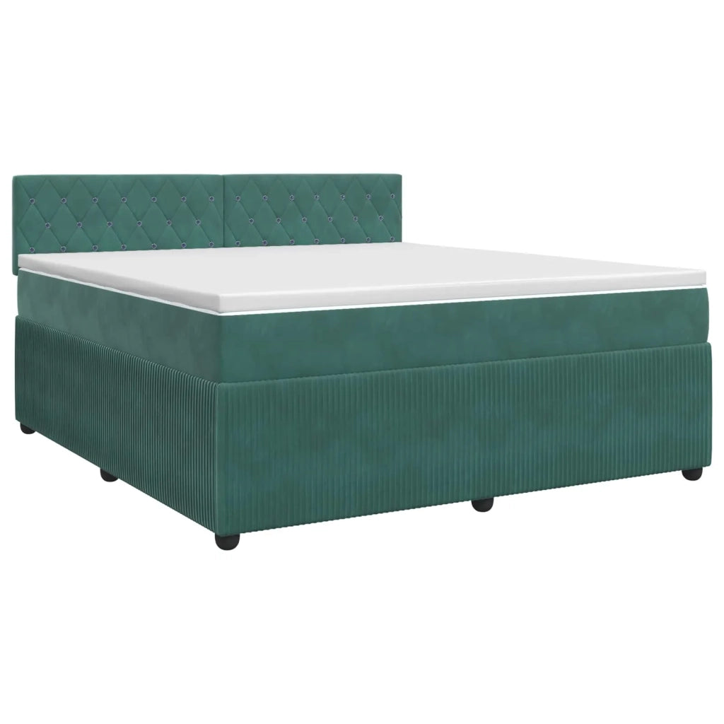 Letto box spring con materasso Verde Scuro 180 x 200 cm Velluto 3451724