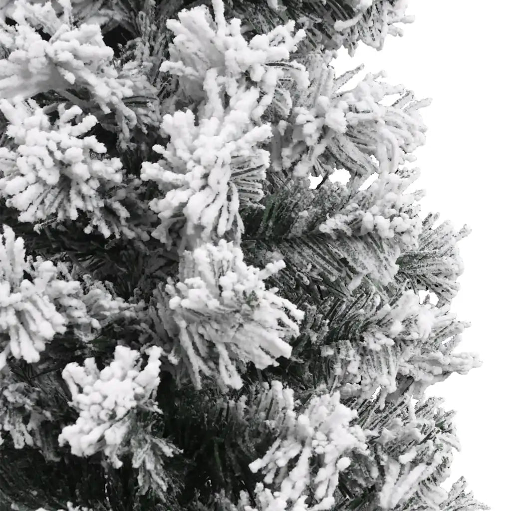 Albero di Natale Artificiale-Decorazioni natalizie con Neve Fioccata Verde 180 cm PVC