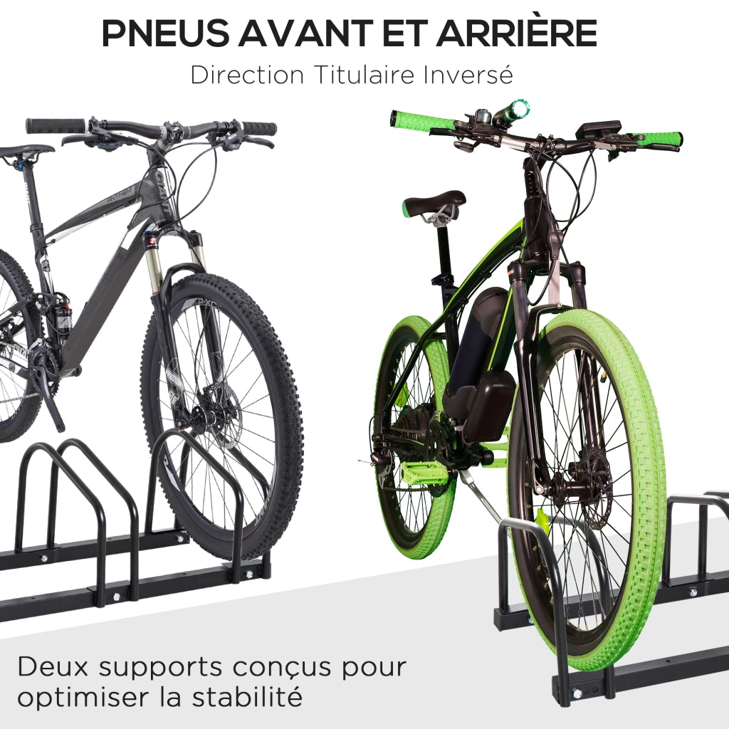 Supporto Biciclette 4 Posti ¨C Minimal ¨C 110x33x27 cm Acciaio Nero