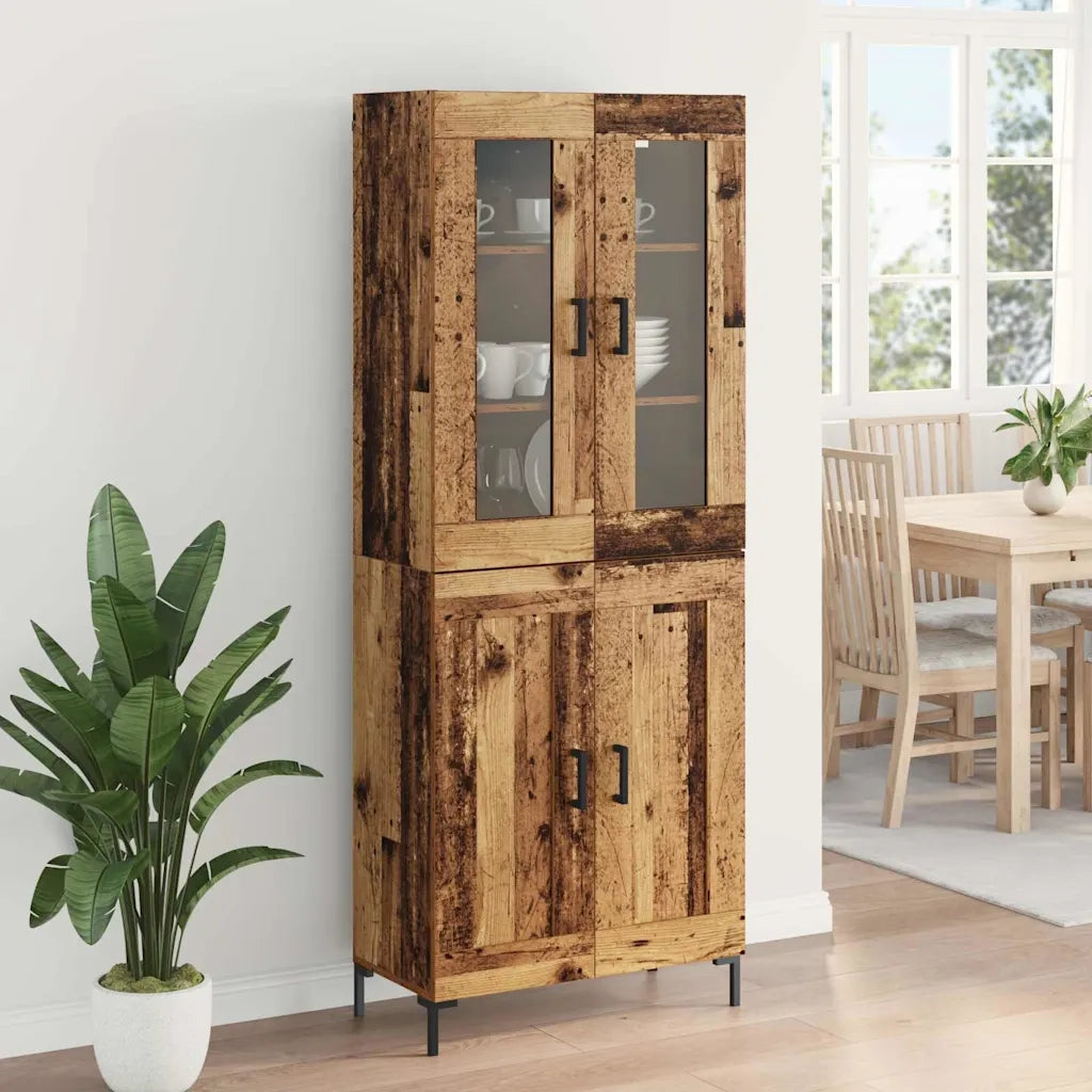 Credenza 2 pz | Madia | Buffet da pranzo | Armadio da pranzo Legno vecchio Legno multistrato