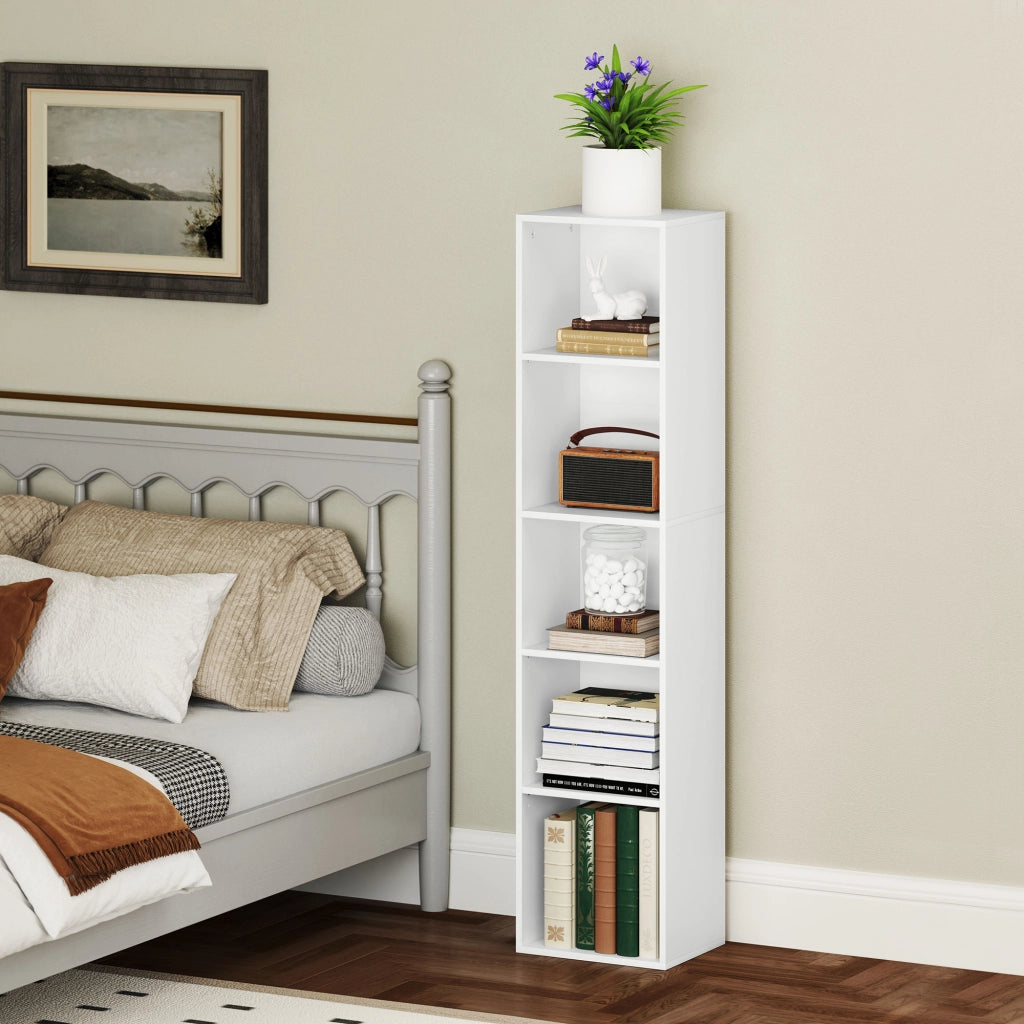 Libreria con 5 ripiani regolabili in legno ¨C Minimal ¨C Bianco 30x24x133,5 cm