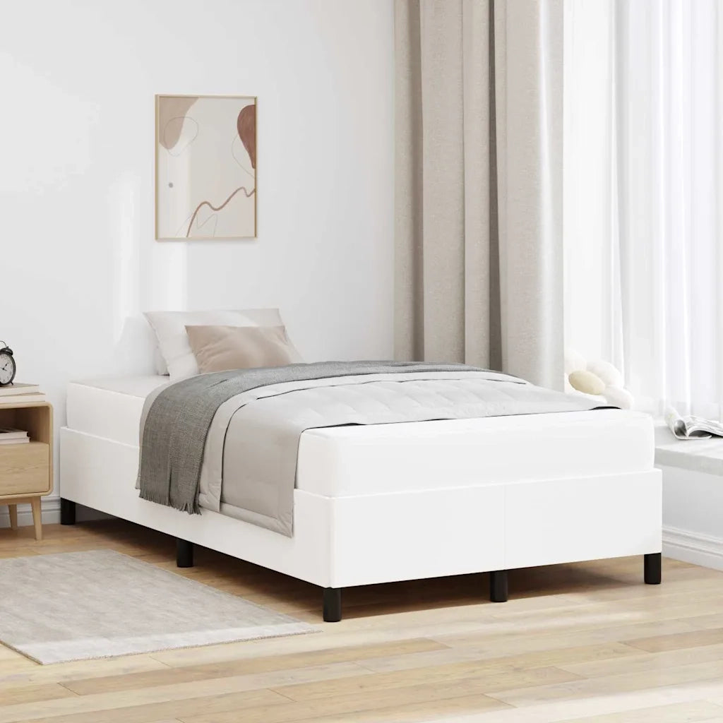 Struttura del letto con materasso-Giroletto con materasso Bianco 120 x 200 cm Tessuto