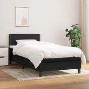 Giroletto a Molle con Materasso-Struttura Letto Nero 90x190 cm in Tessuto 388709
