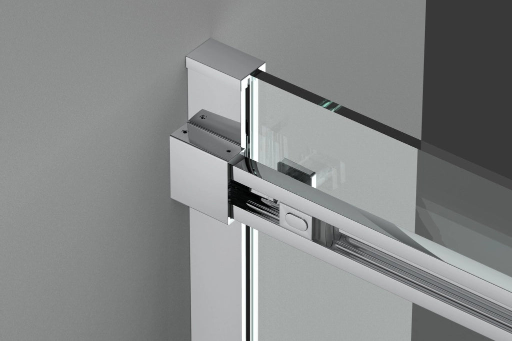 Box doccia angolare 70x70 cm con ante scorrevoli in cristallo temperato 8 mm H 200 cm CLARA Cromato