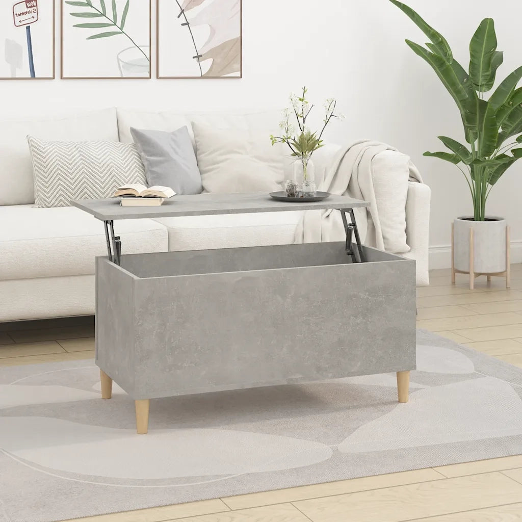 Tavolino Salotto Grigio Cemento 90x44,5x45 cm Legno Multistrato 819584