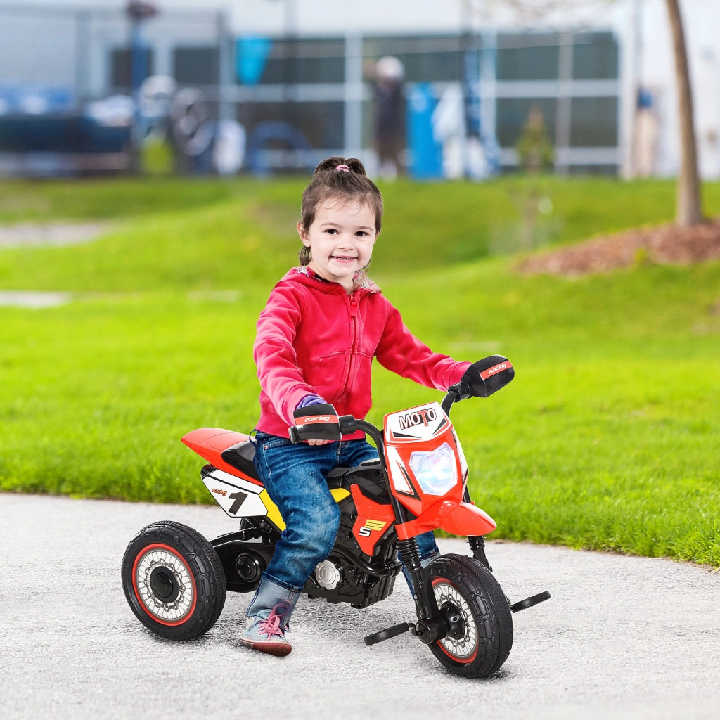 Triciclo a Pedali Forma Moto - Xylo - Rosso con Luci e Suoni 71x40x51cm