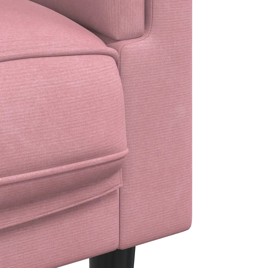 Divano a 3 Posti con Cuscini-Sofa 3 Posti con Cuscini Rosa in Velluto