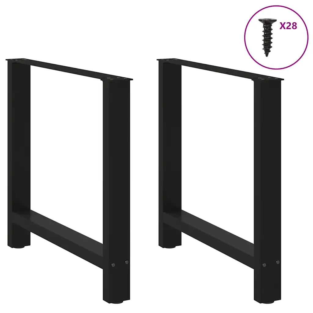 Gambe per tavolo da pranzo nere 2 pz | Piede del tavolo 80x(72-73) cm in acciaio
