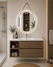 Mobile bagno con lavabo ORIGENBATH ZEUS senza specchio 70x40 cm Sinistra frassino tea
