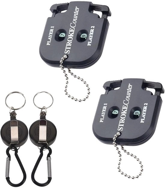 Contatore di Punteggi di Golf - Digitale Tavola di Scoraggiamento - 2 Giocatori - Chiusura con Cerniera - Materiale ABS - Adatto per Sport All'Aperto