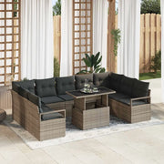 Set Divano da Giardino 10 pcs Grigio Poly Rattan 3357622