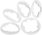 Forme per biscotti a forma di nuvola - 5 pezzi - Fondant - Forme per biscotti - Attrezzatura da forno - Materiale sicuro per alimenti in plastica