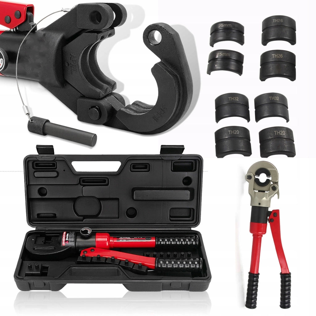 Zaciskatrice Idraulica per Tubi PEX con Set di Raccordi – Precisione e Durata | TH16-32, Blocco Automatico