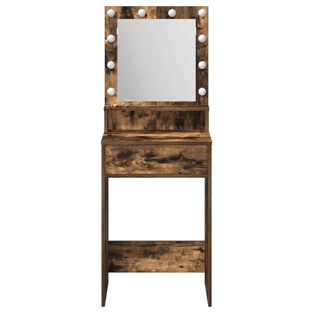 Toeletta | Tavolo da Trucco Rovere fum¨¦ 50 x 41 x 135 cm Legno multistrato