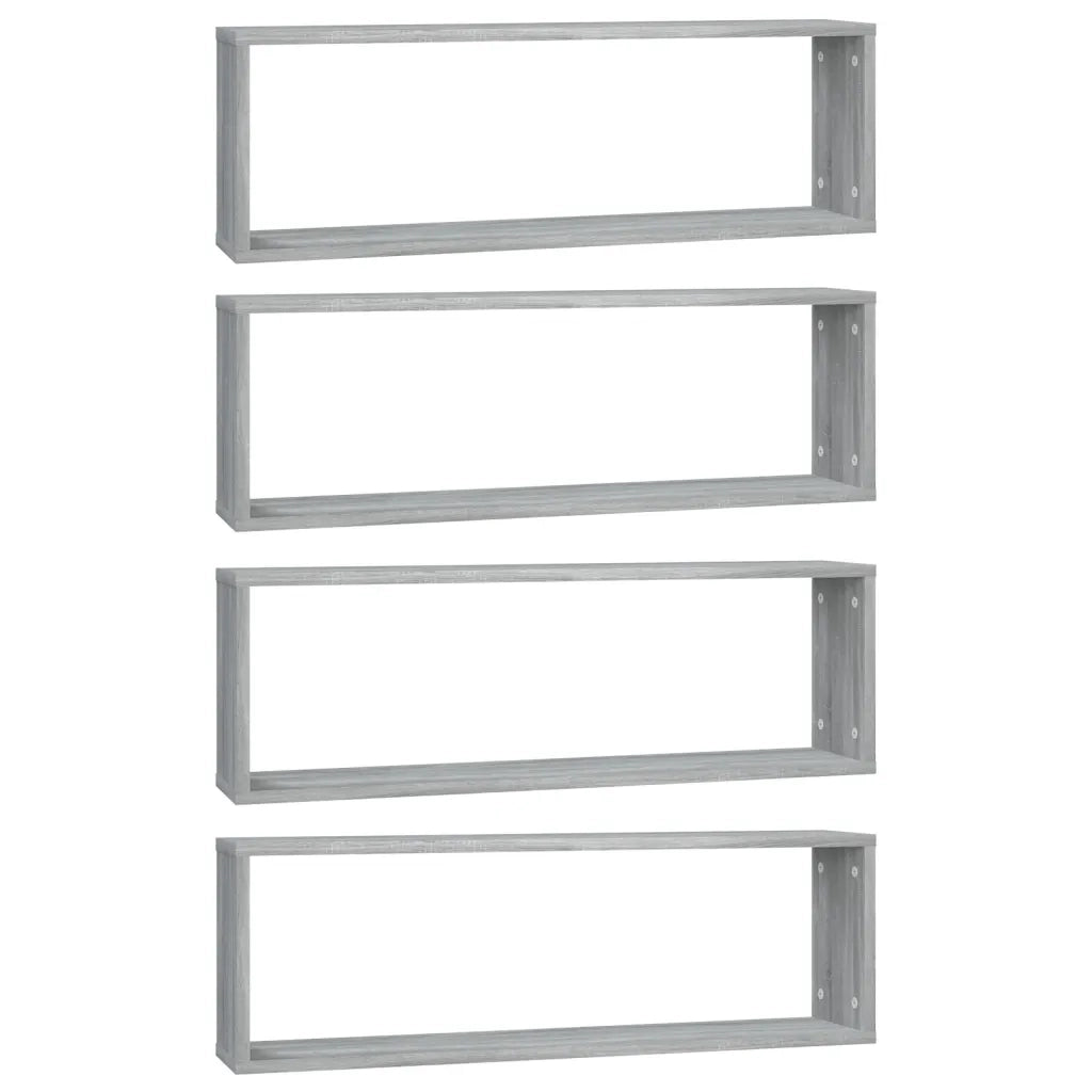 Mensole Cubo Muro 4 Grigio Sonoma 80x15x26,5 Legno Multistrato 815919