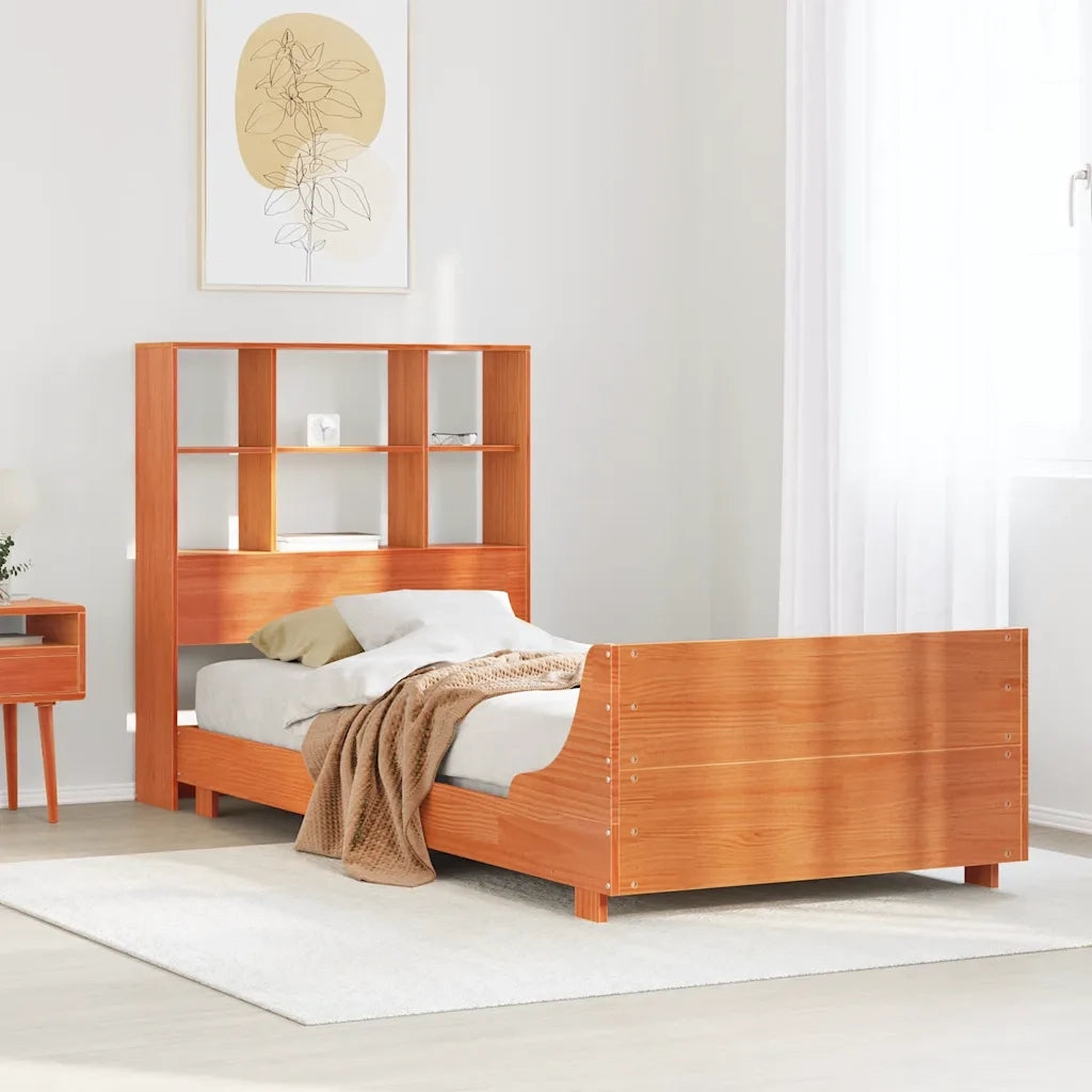 Letto senza Materasso Marrone Cera 75x190 cm in Legno di Pino 3323715